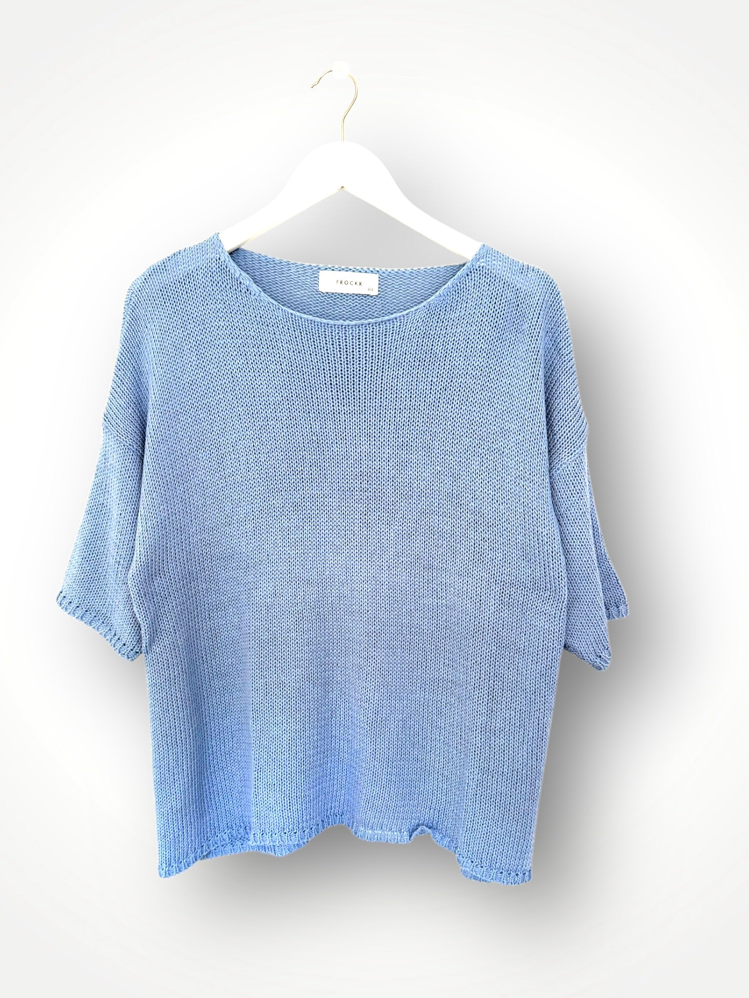 alex top - soft blue cotton knit Apparel