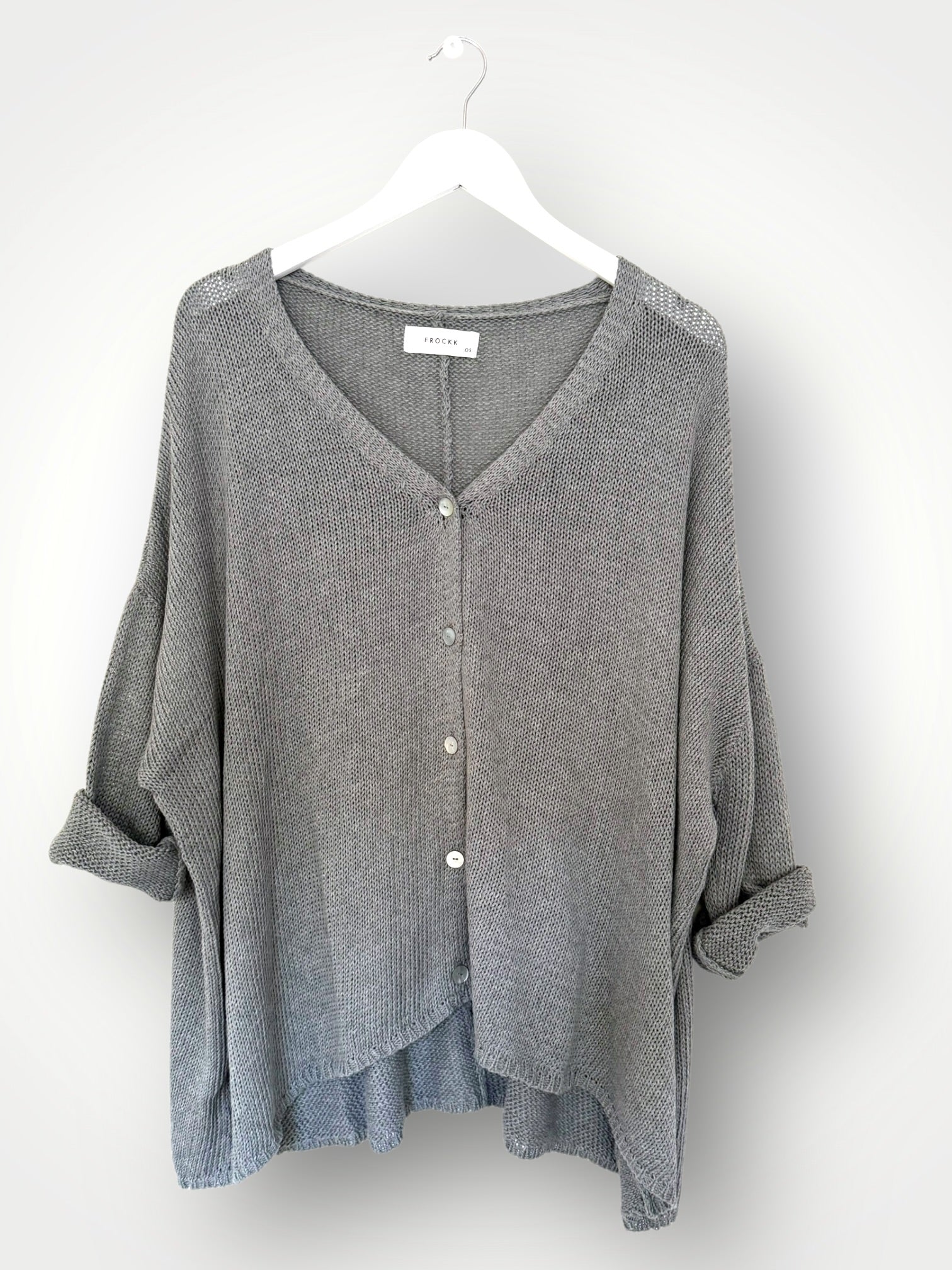stella cardi- grey cotton knit Apparel