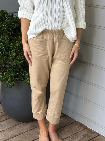 darcy capri pants-camel knit Apparel  