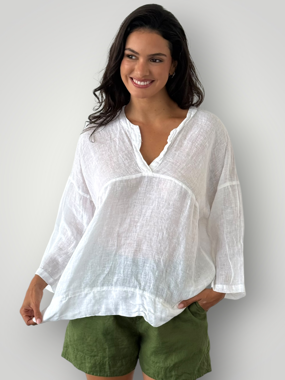 francis top-white linen gauze Apparel