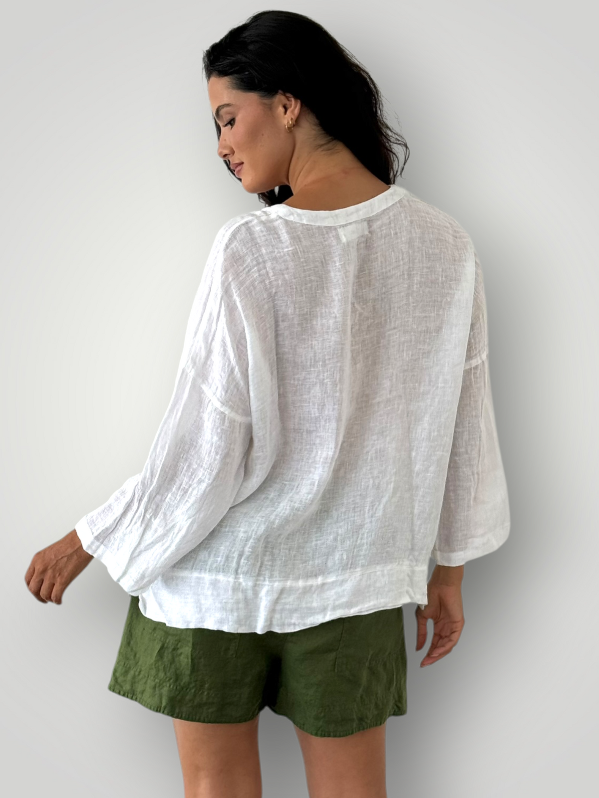 francis top-white linen gauze Apparel