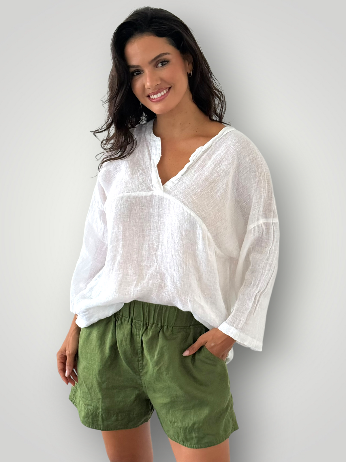 francis top-white linen gauze Apparel
