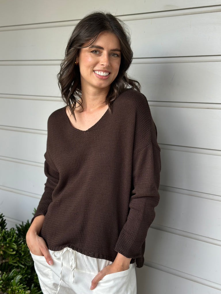 jamie knit-chocolate cotton Apparel