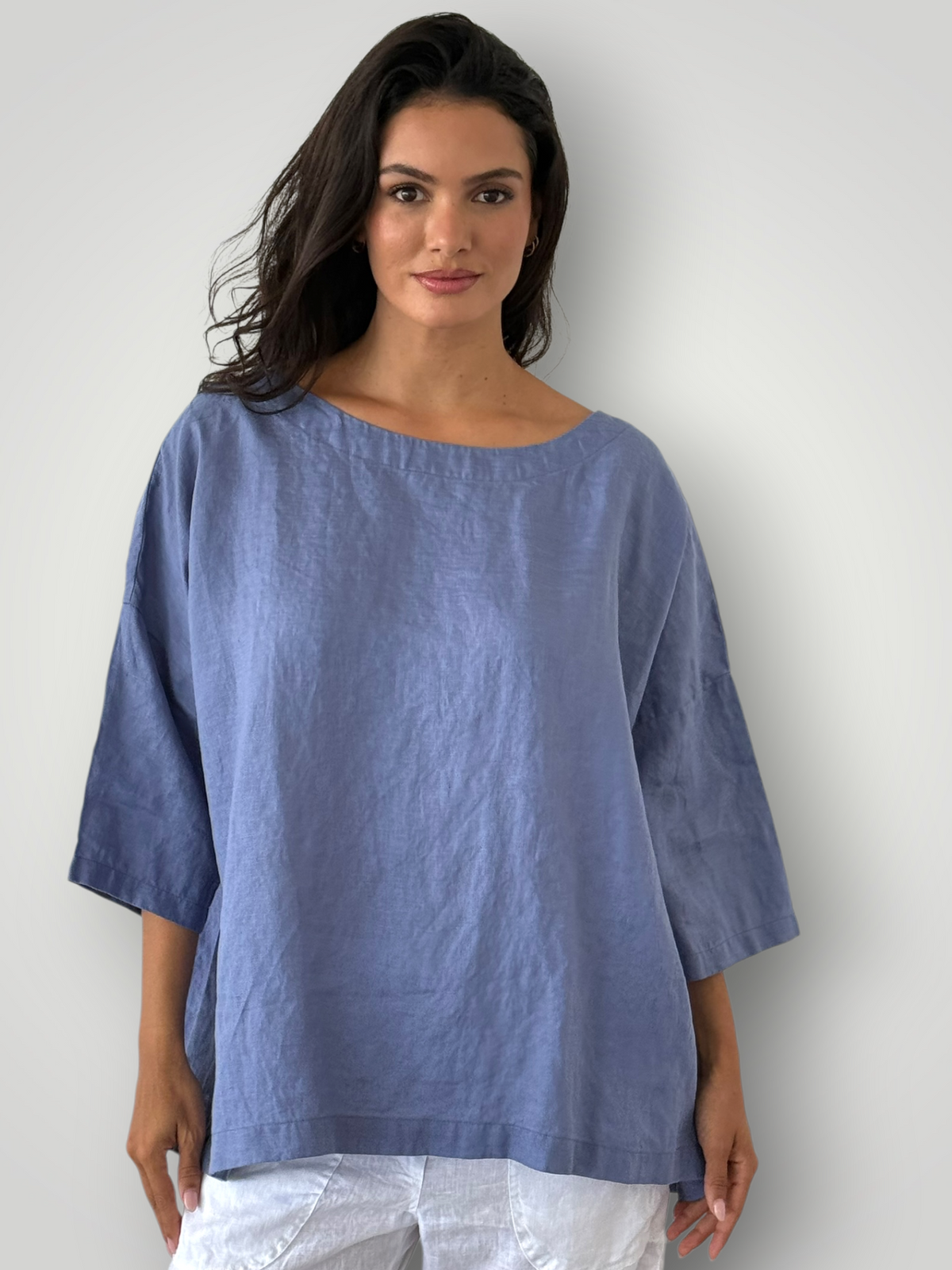 marita top - cornflower linen Apparel