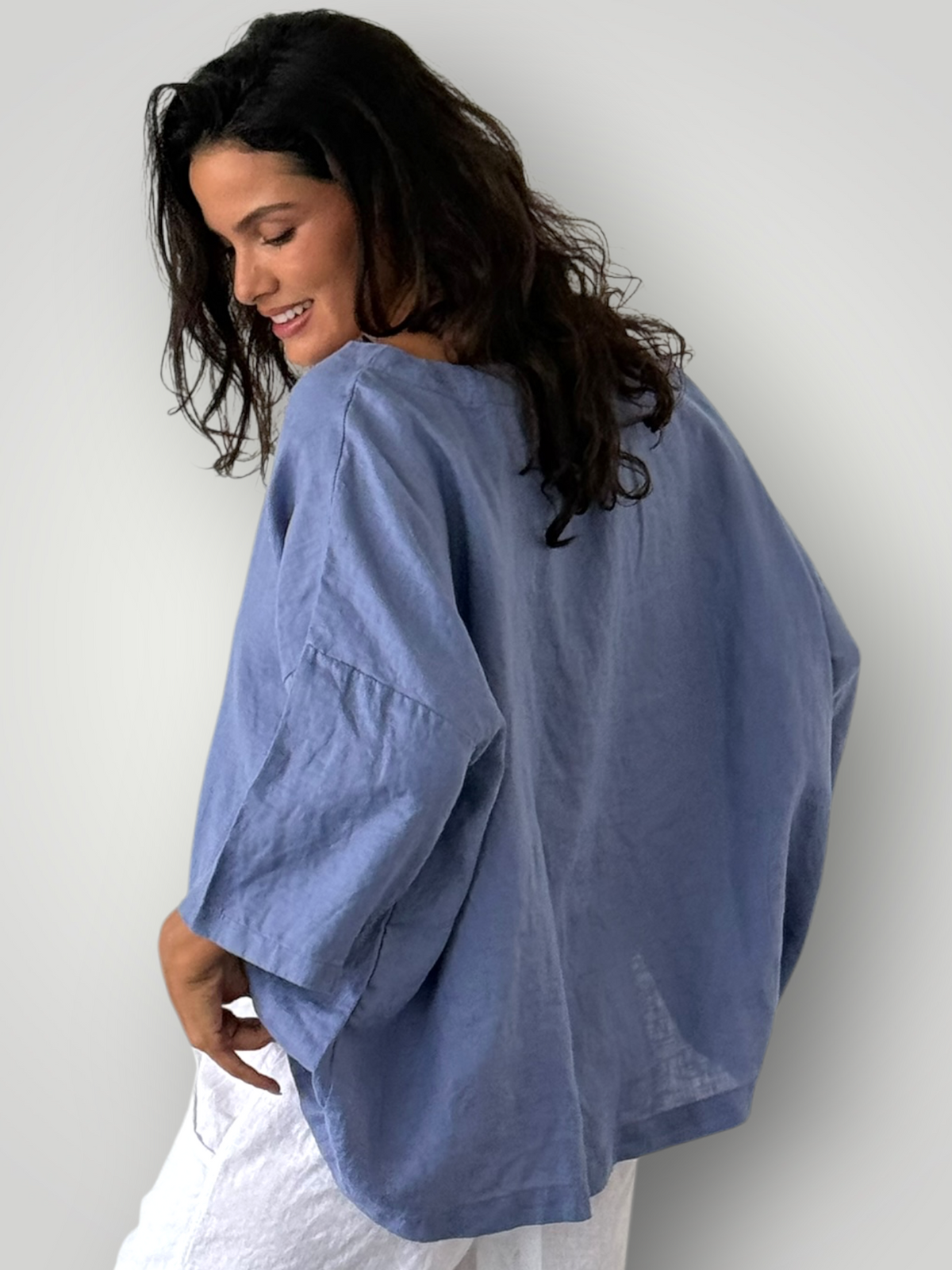 marita top - cornflower linen Apparel