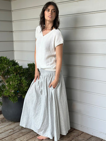 lulu skirt-fine grey stripe hemp Apparel