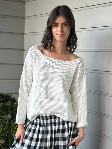 aria jersey- ivory cotton pointel Apparel
