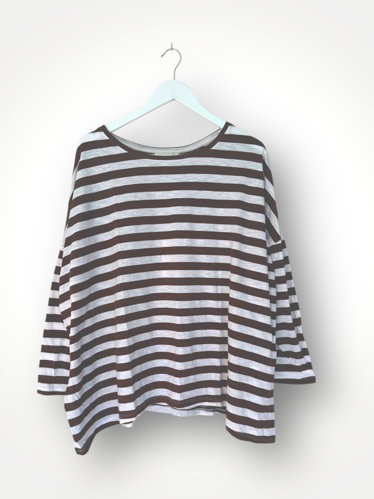 estella top-chocolate stripe cotton knit Apparel