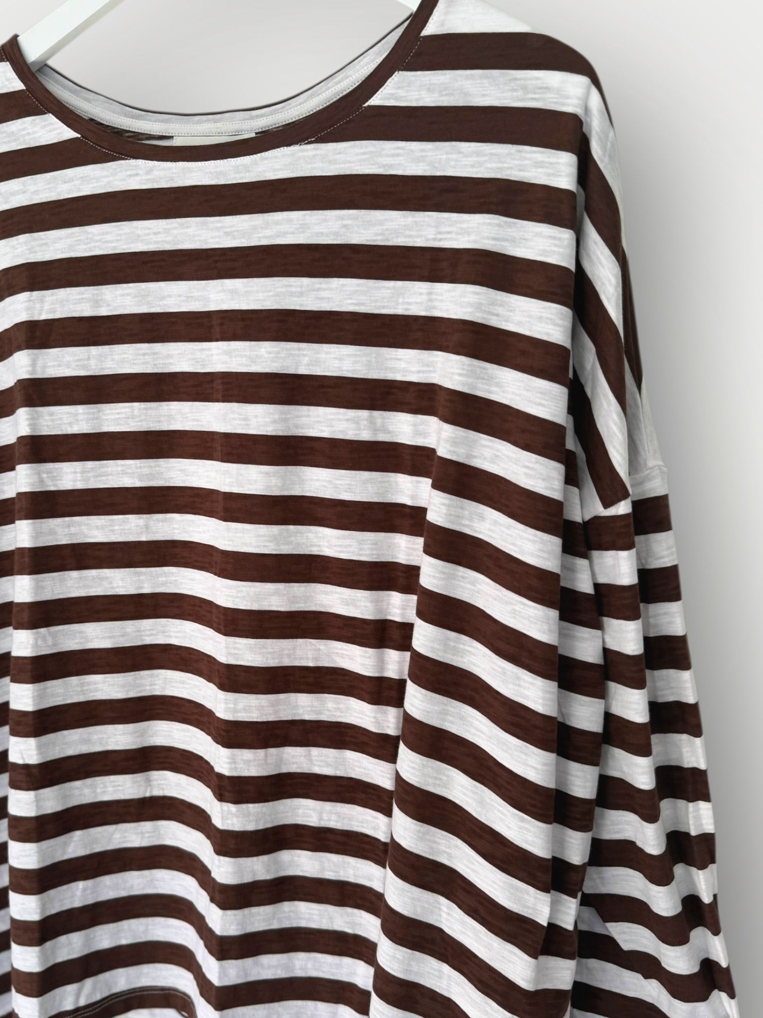 estella top-chocolate stripe cotton knit Apparel