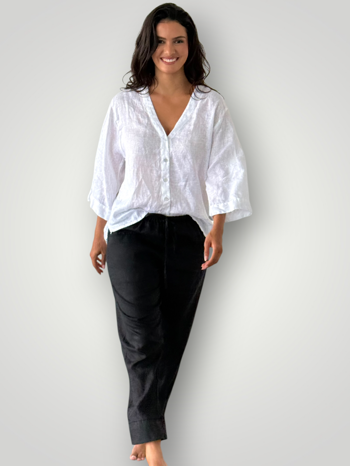 darcy pants - black linen Apparel