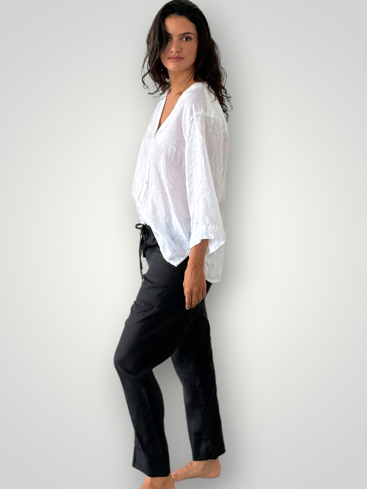 darcy pants - black linen Apparel