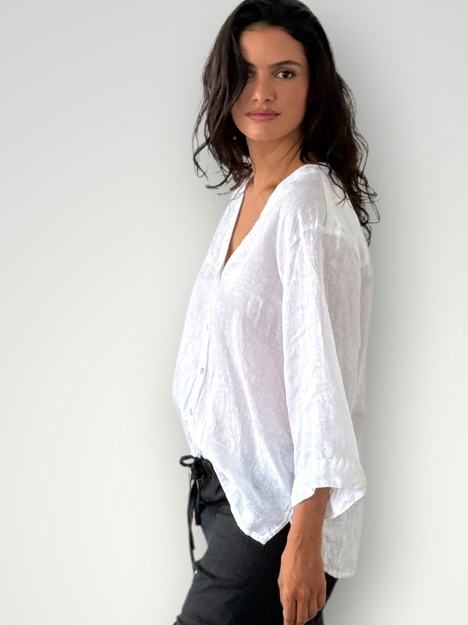 raine shirt - white linen Apparel