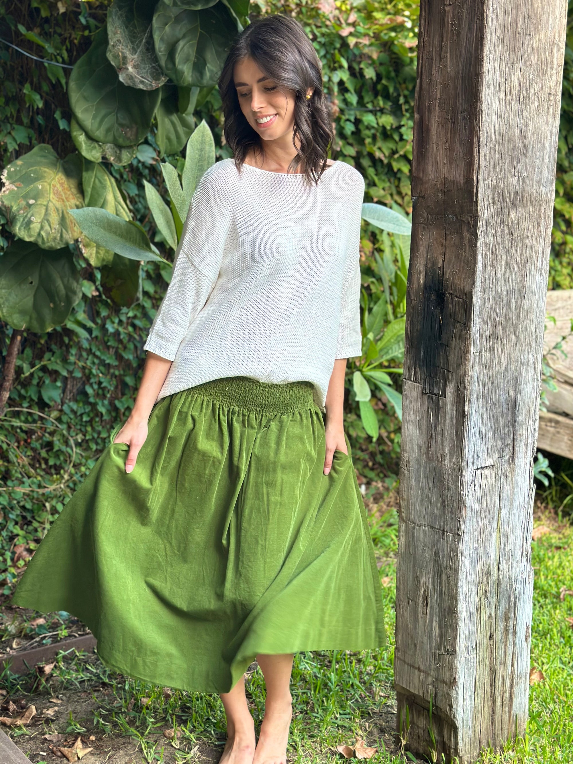 lola skirt - olive cord Apparel