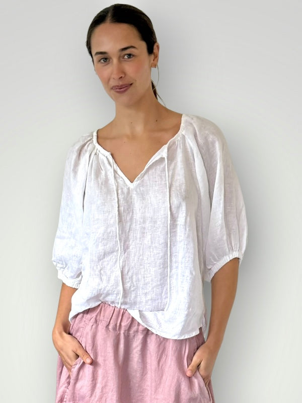 alicia top-white linen