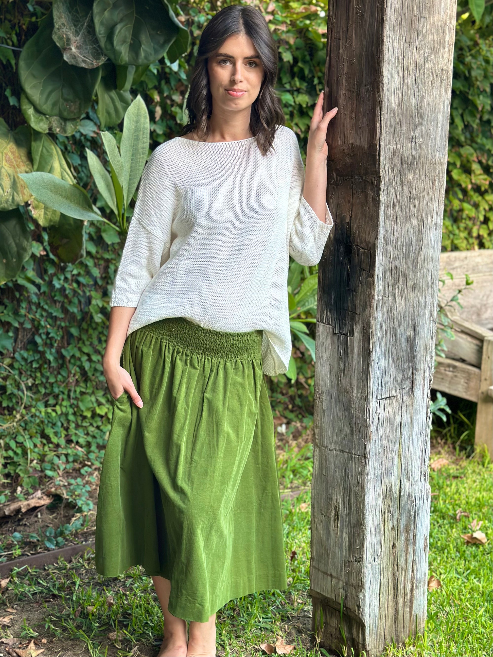 lola skirt - olive cord Apparel