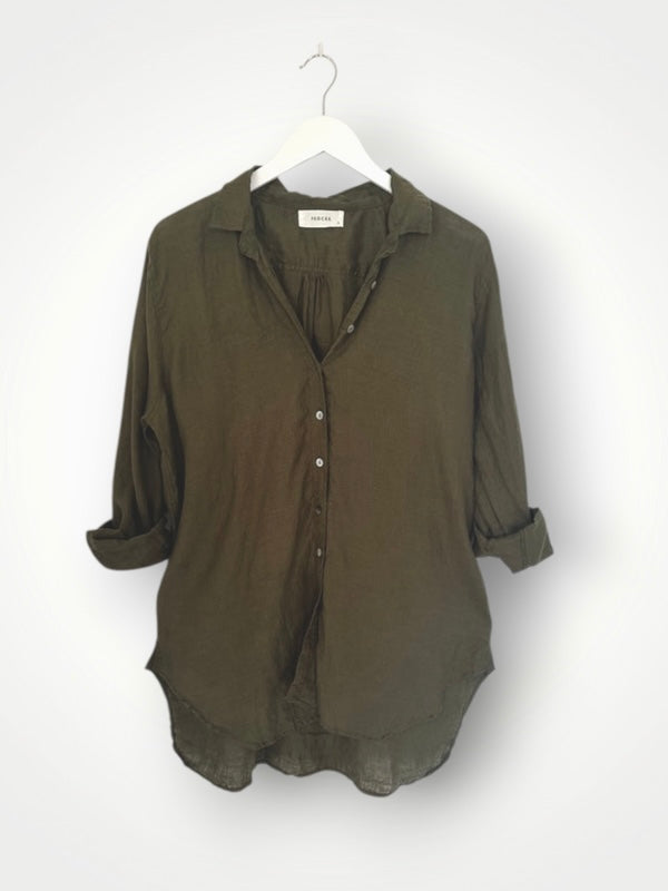 skyla shirt - army linen Apparel
