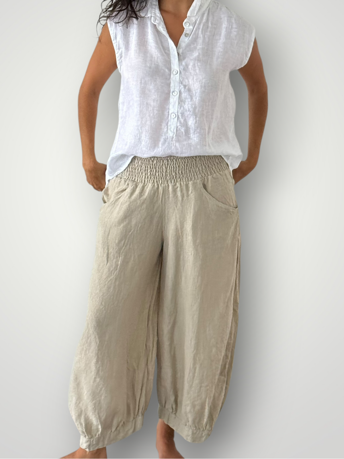 jackie pant - natural linen Apparel