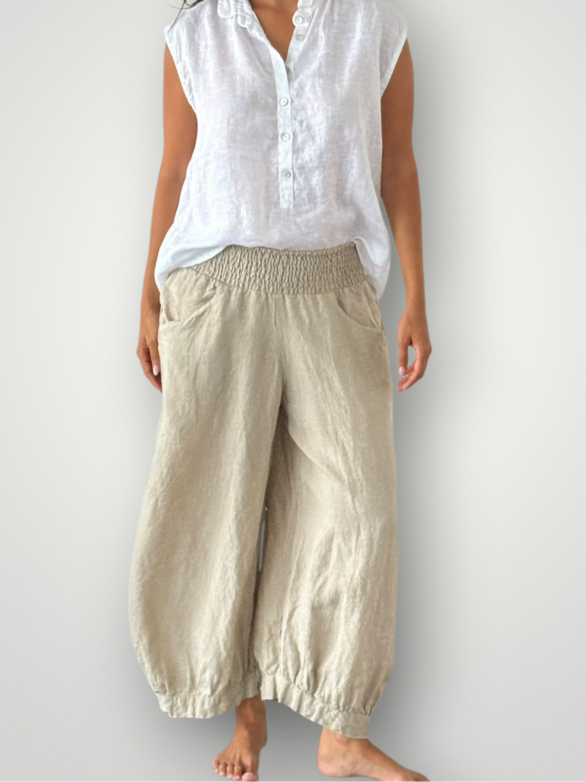 jackie pant - natural linen Apparel