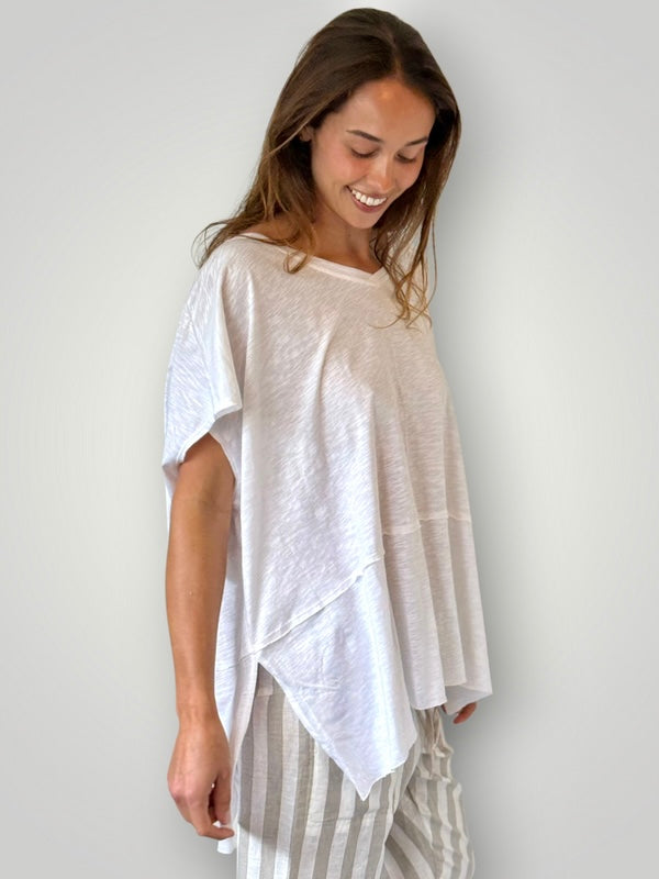 blake tee -white cotton Apparel