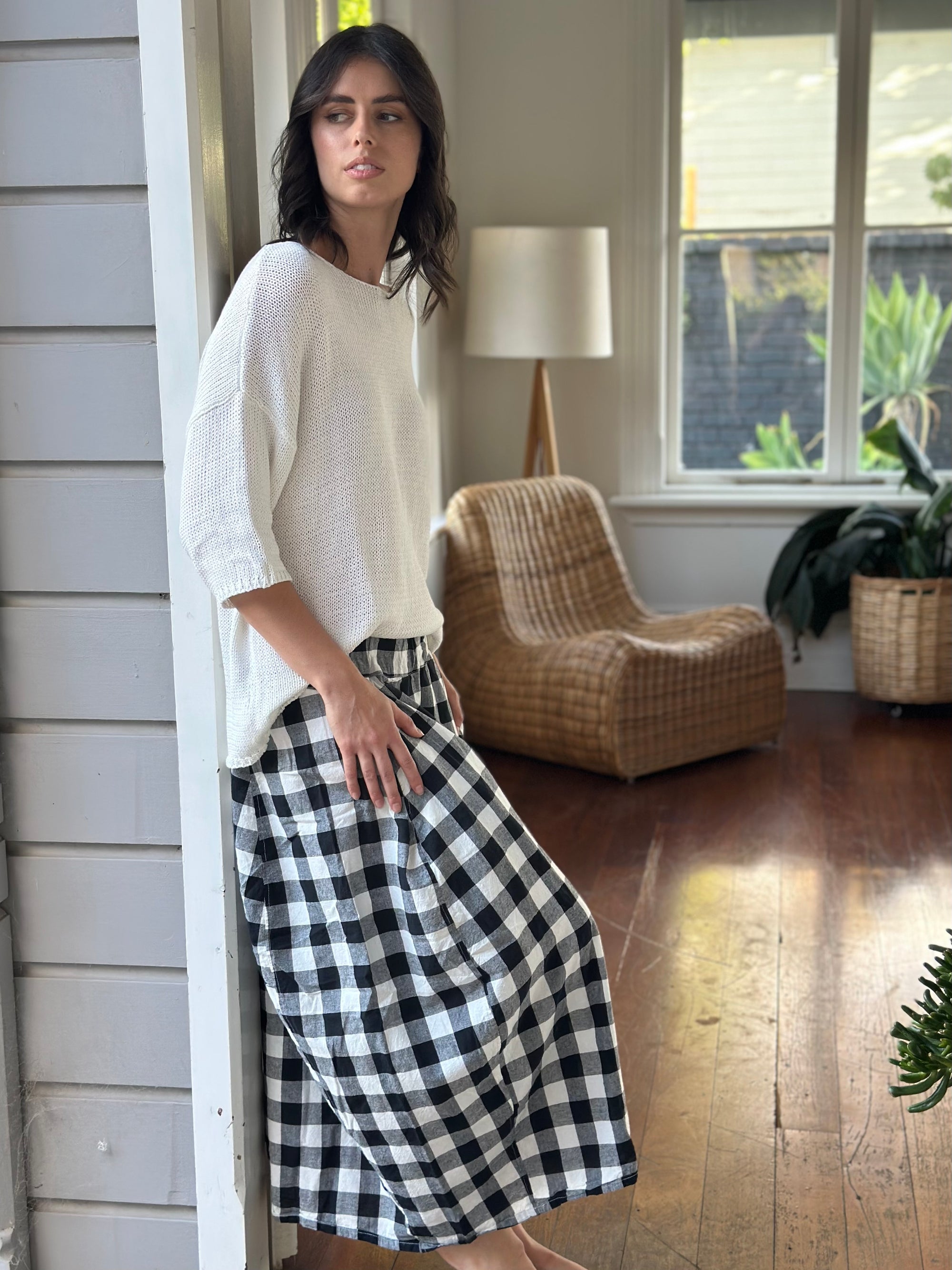 lana skirt - black check Apparel