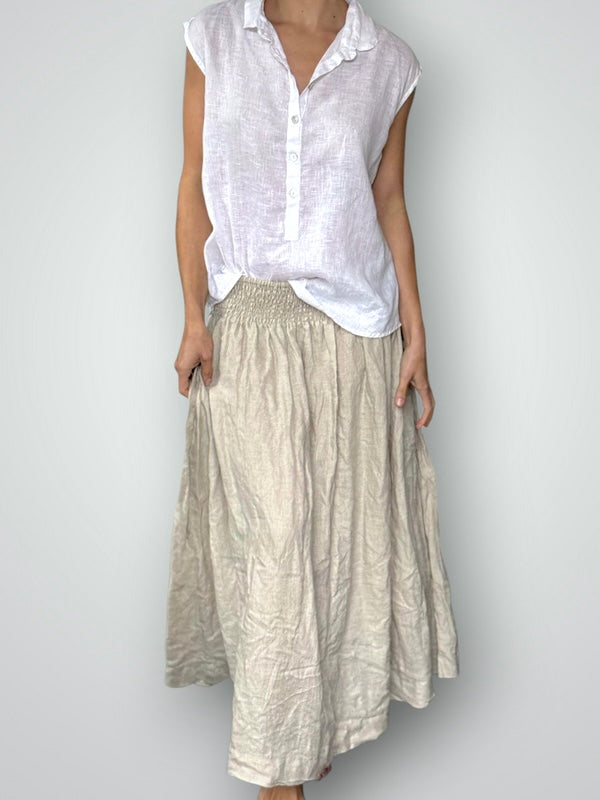 lulu skirt-natural linen Apparel