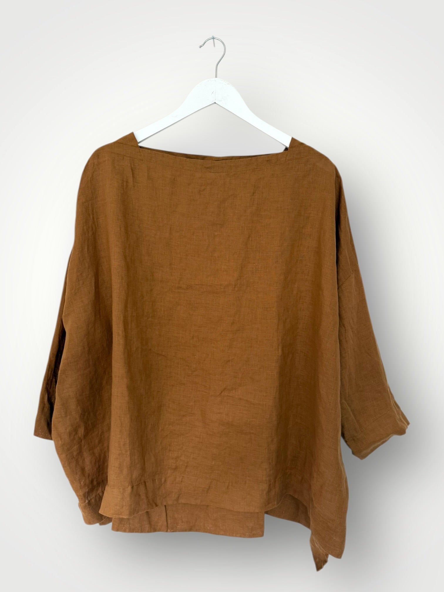 avril top - caramel linen Apparel