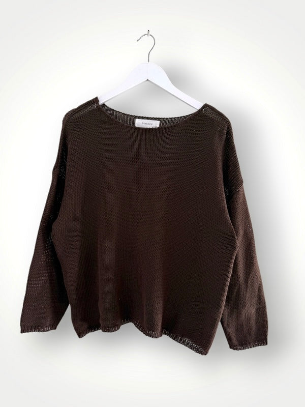 ashton knit - chocolate cotton Apparel