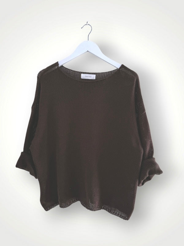 ashton knit - chocolate cotton Apparel
