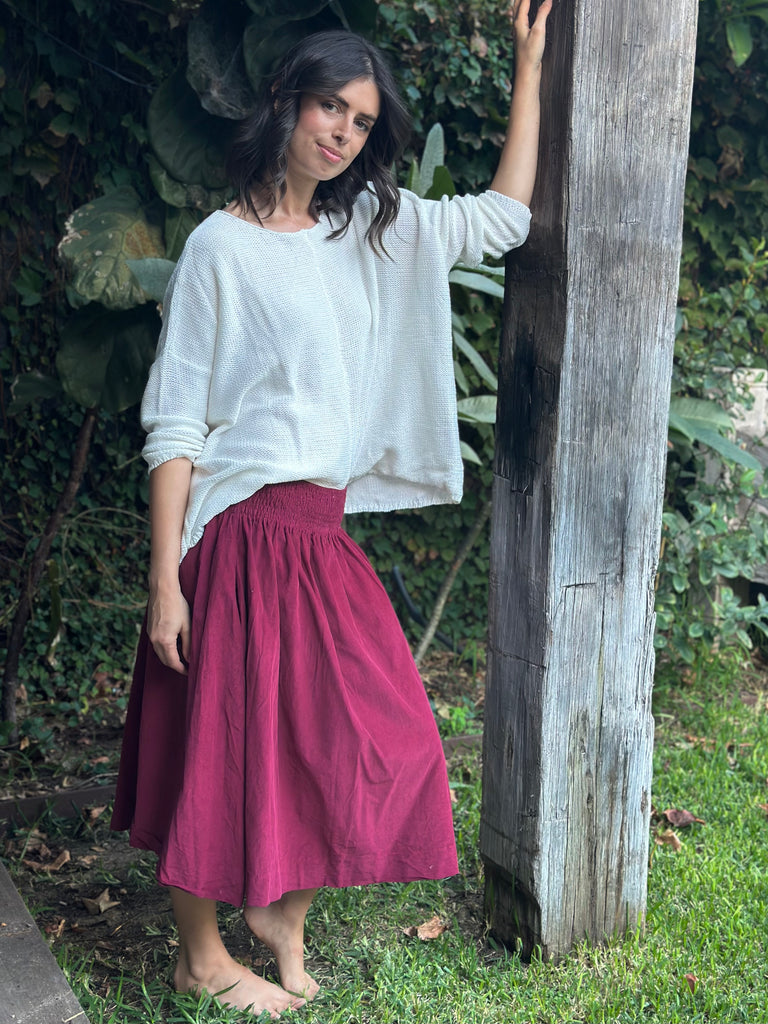 lola skirt - wine cord Apparel
