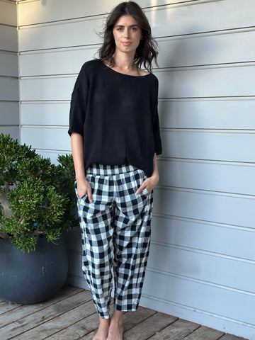 frankie pants - black check Apparel