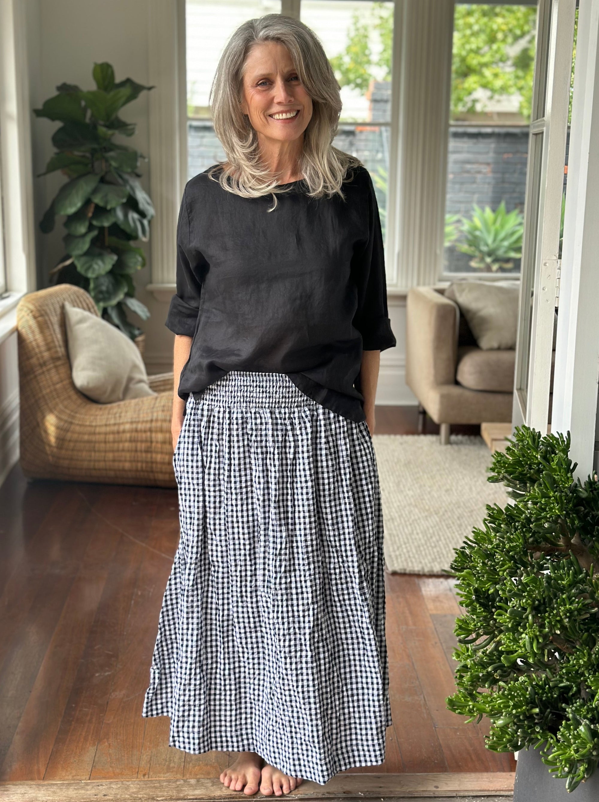 lulu skirt - black/white gingham Apparel  