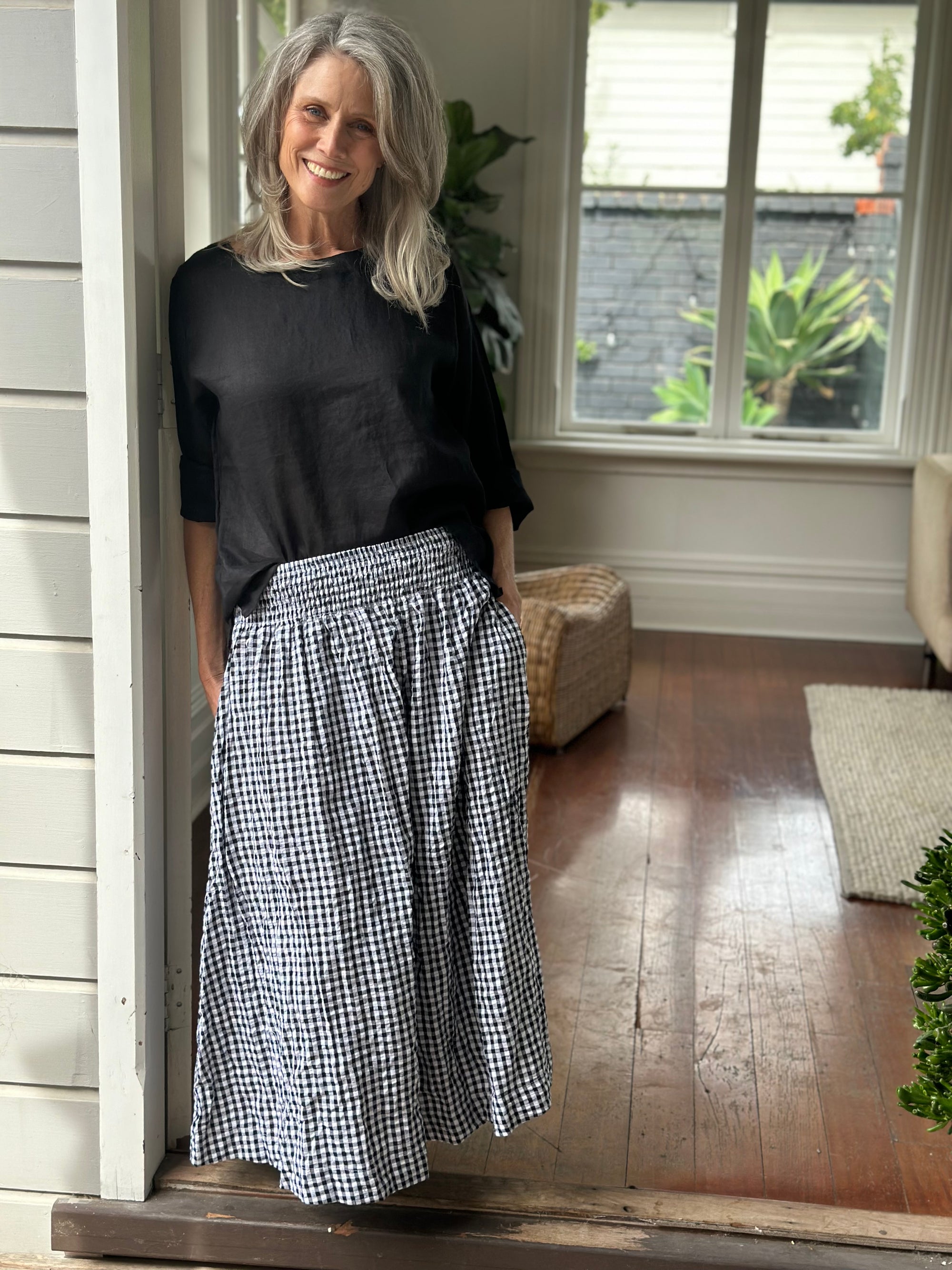 lulu skirt - black/white gingham Apparel  