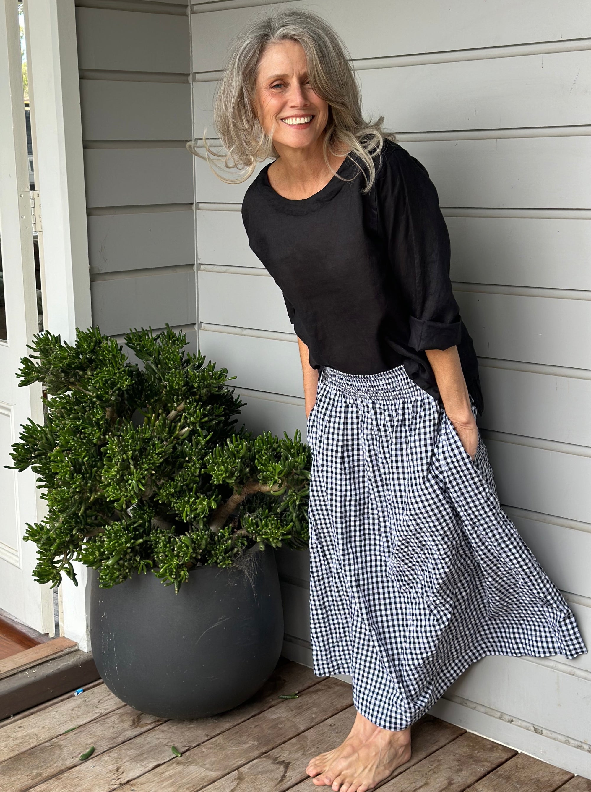 lulu skirt - black/white gingham Apparel  