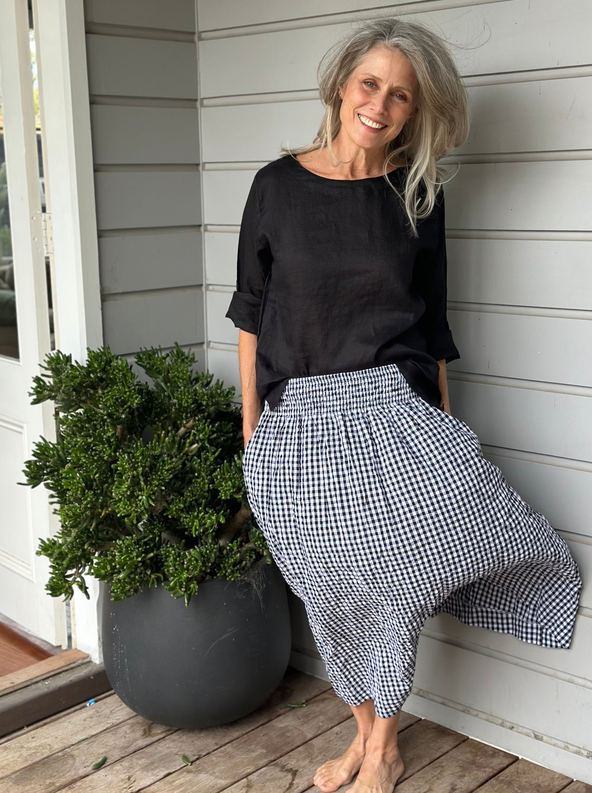 lulu skirt - black/white gingham Apparel  