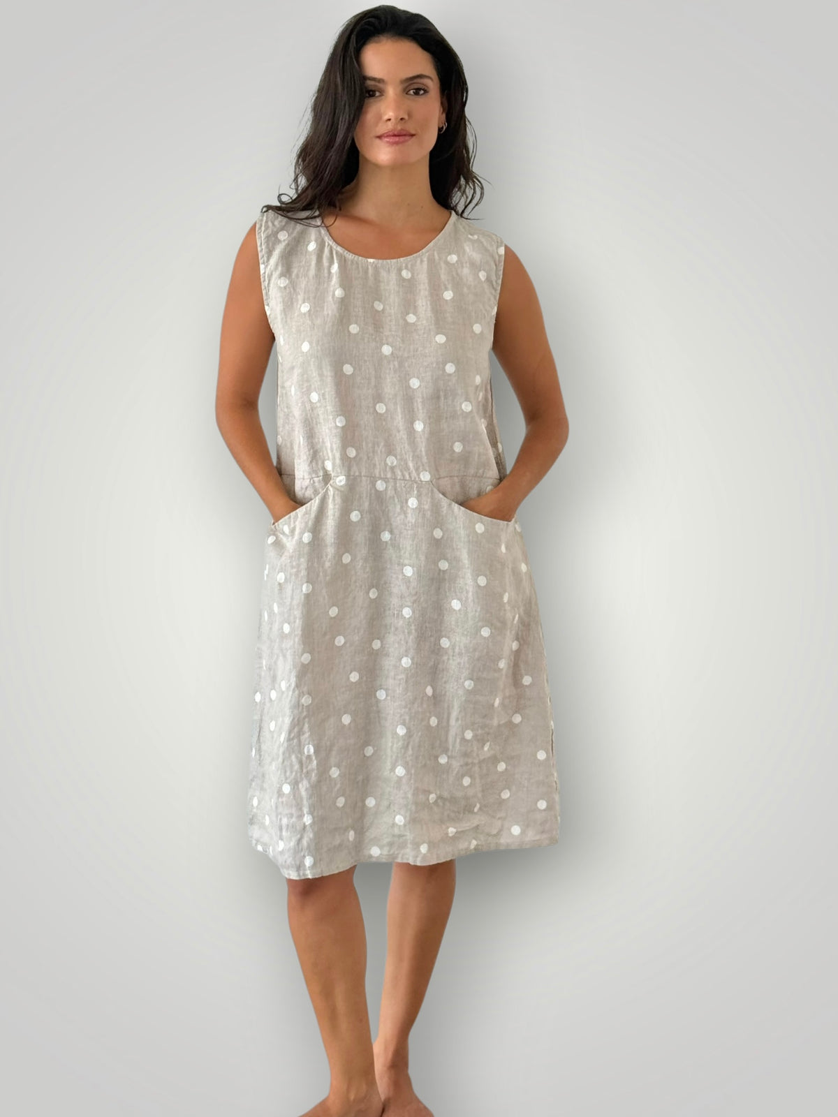 poppy dress- natural spot linen Apparel