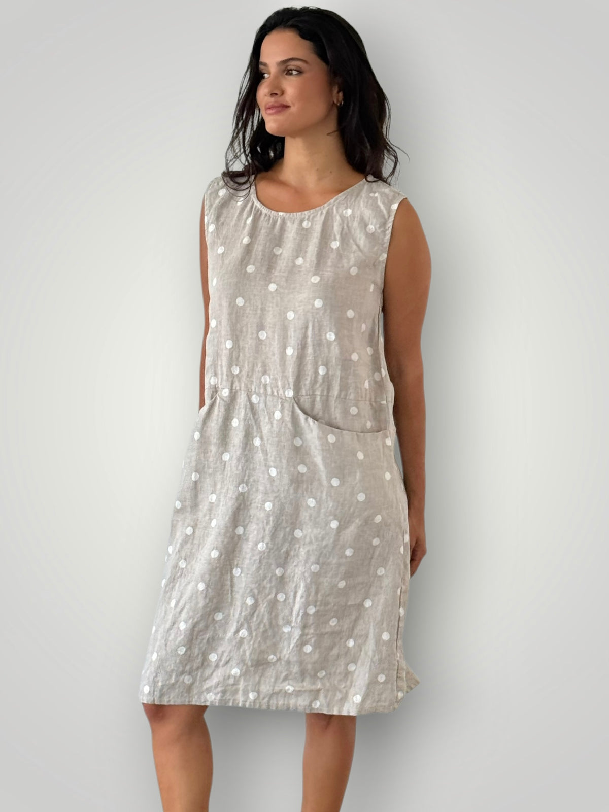 poppy dress- natural spot linen Apparel