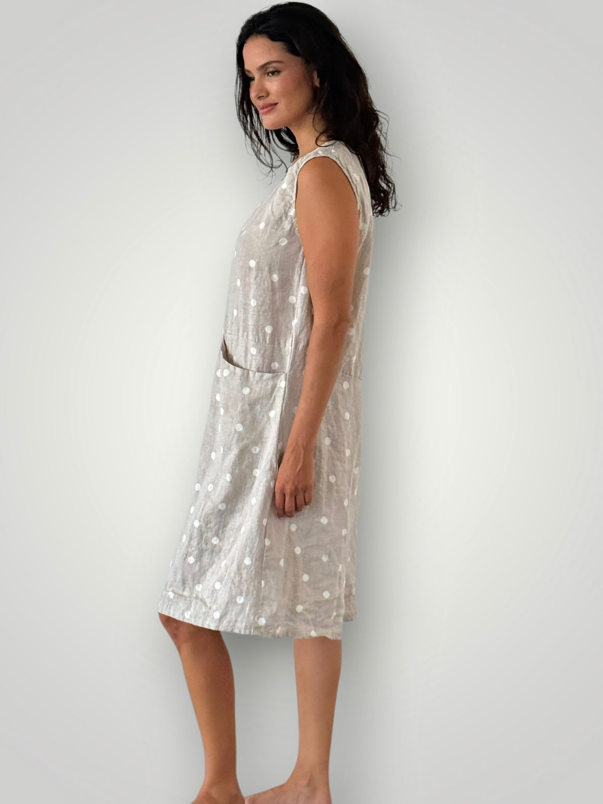 poppy dress- natural spot linen Apparel