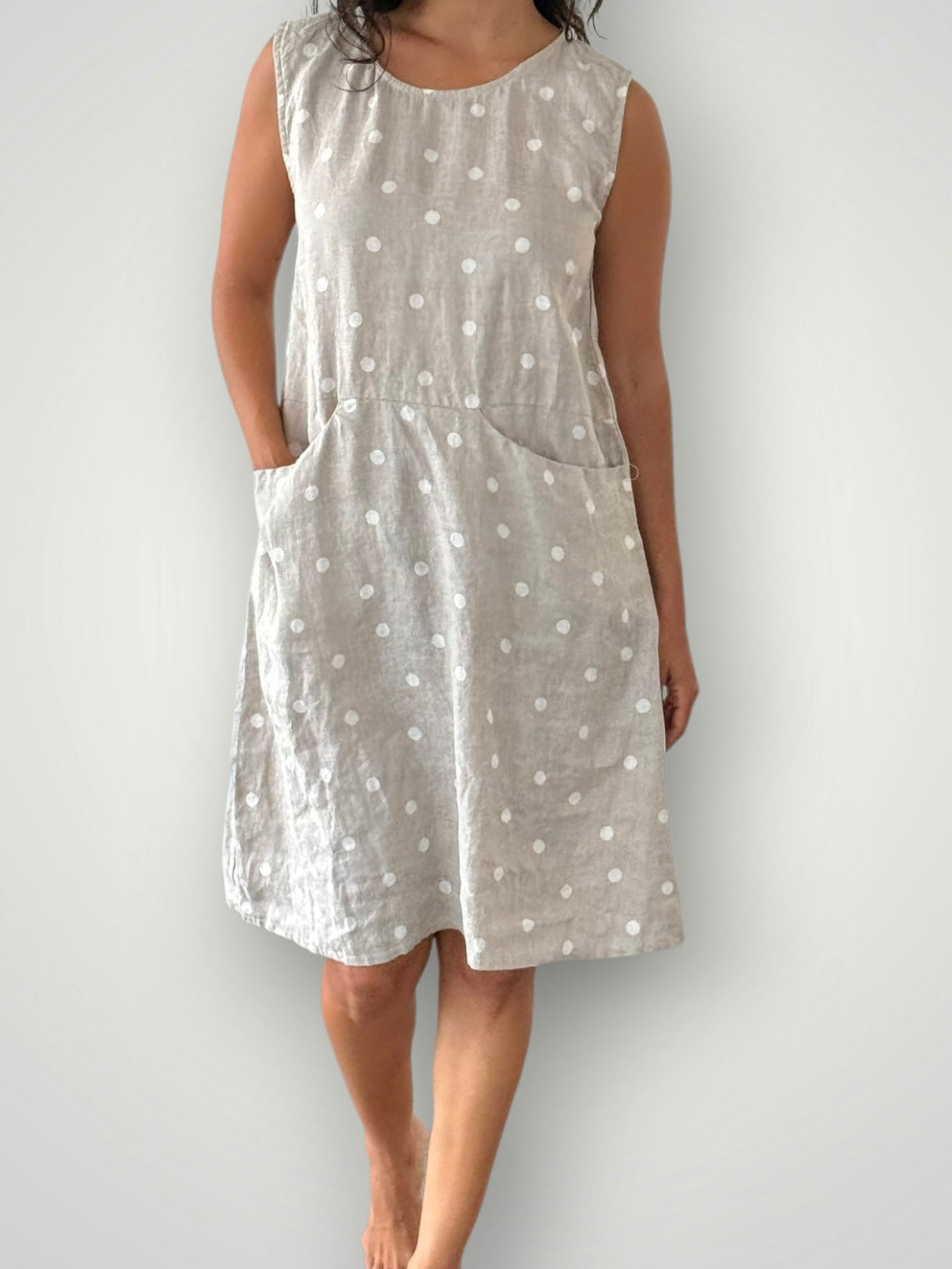 poppy dress- natural spot linen Apparel