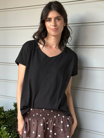 relaxed tee - black cotton Apparel