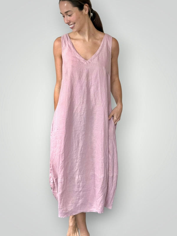 amber dress - dusty rose linen Apparel
