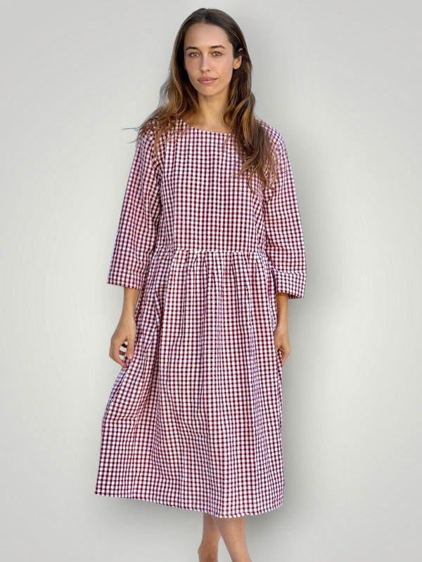 april dress - red gingham cotton Apparel