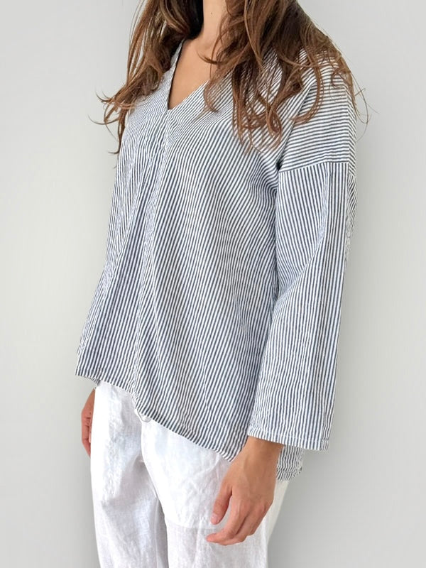 paige top - grey stripe cotton Apparel