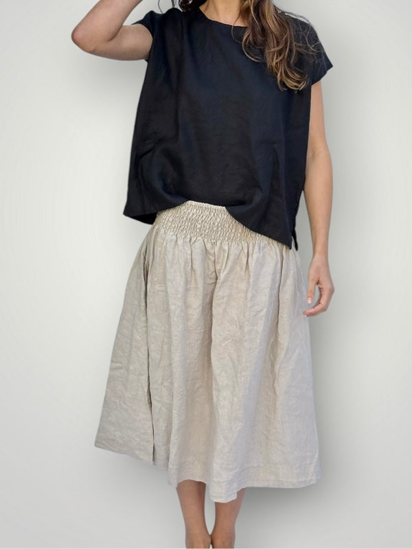 lola skirt - natural linen Apparel
