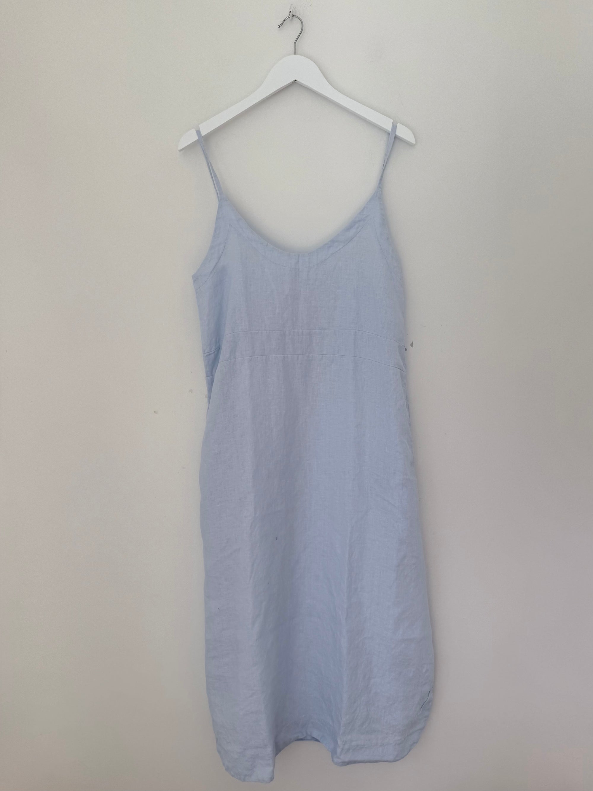 mabel dress-soft blue linen