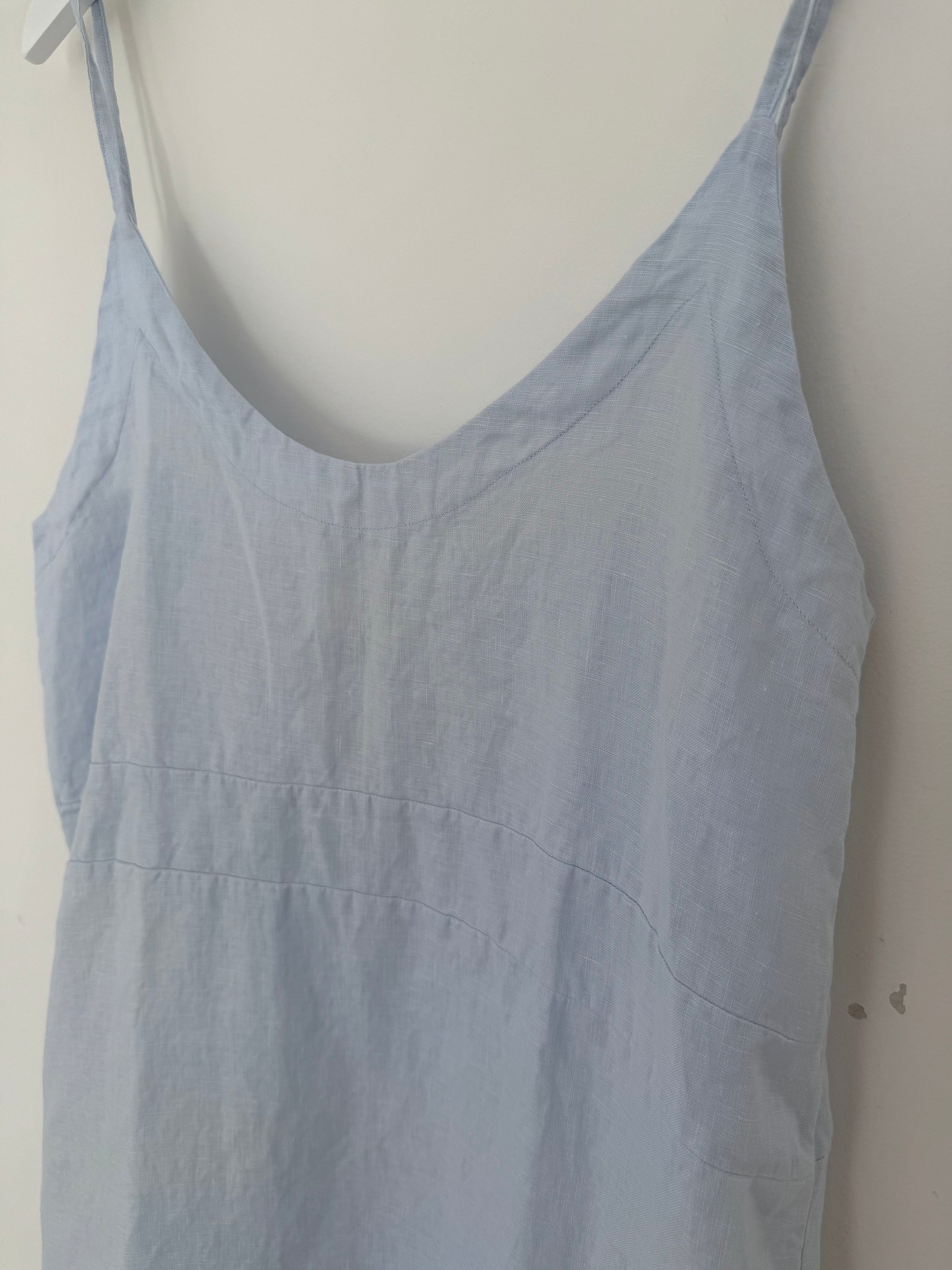 mabel dress-soft blue linen