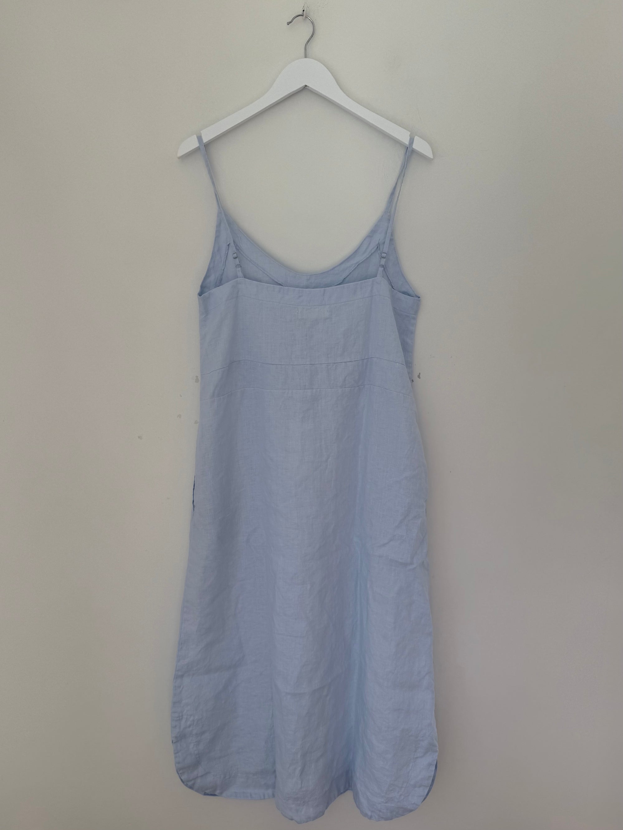 mabel dress-soft blue linen