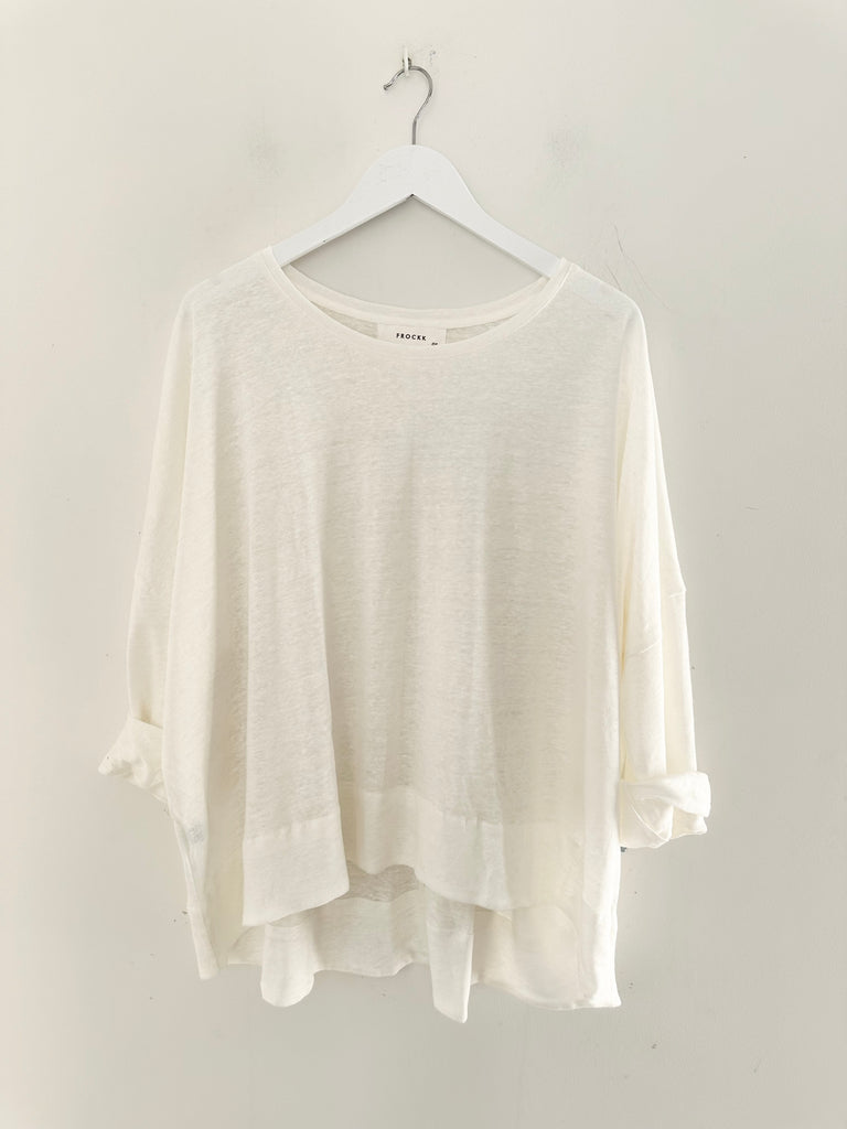 nina top - ivory linen knit General