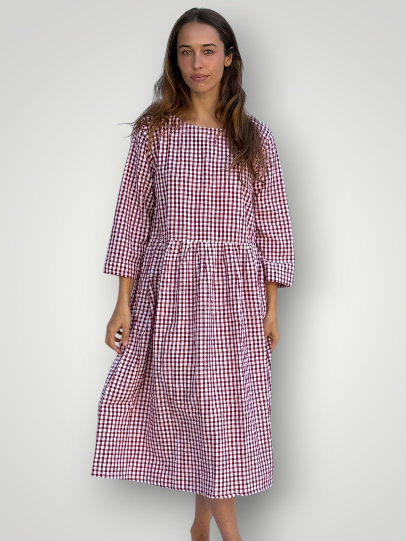 april dress - red gingham cotton Apparel