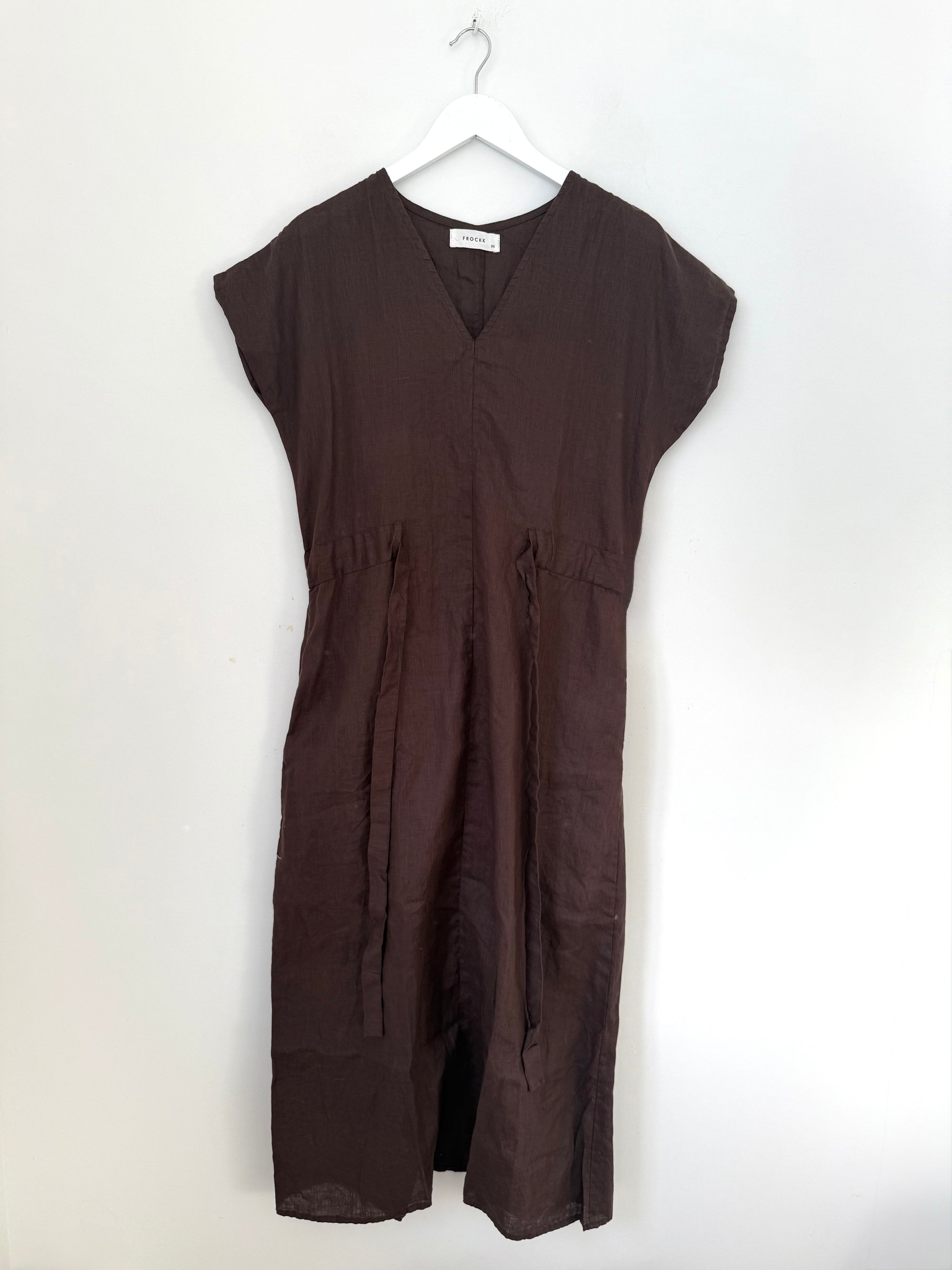harper dress - chocolate linen Apparel