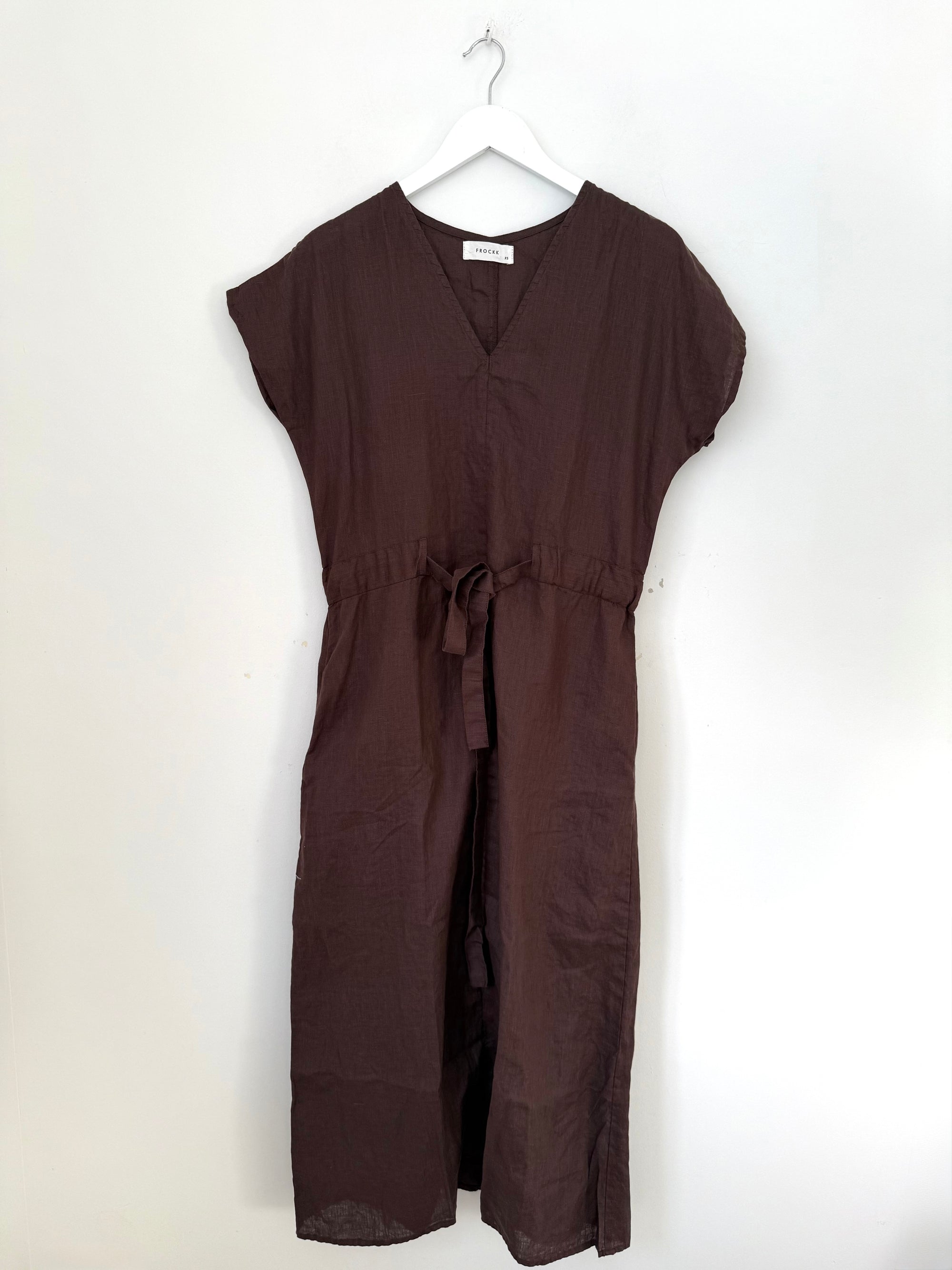 harper dress - chocolate linen Apparel